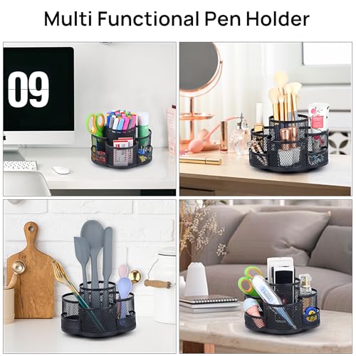 Topwey 360 Rotating Pencil/Pen Holder for Desk in Black - color: Black
