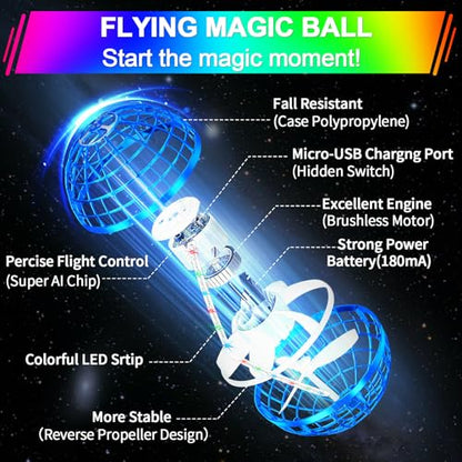 Vantexi Flying Orb Ball Toy,2026 Upgraded Parachute LED Light,Bright Blue - color: Bright Blue, size: 1 Pack