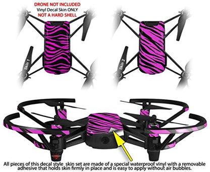 Skin Decal Wrap 2 Pack Compatible with DJI Ryze Tello Pink Zebra Drone NOT Included