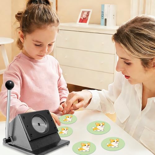 3"/75mm Button Paper Cutter, Circle Cutter Circle Punch, Graphics Punch Cutter, 3.386"/86mm Cutting Diameter Die Cut Machine for Making 3"/75mm Buttons DIY Crafts Button Making