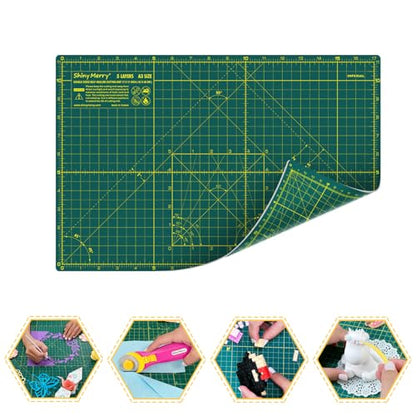 Self Healing Cutting Mat A3 12"x 18" Double Sided Green Mat - color: Green, size: A3 (12" x 18")