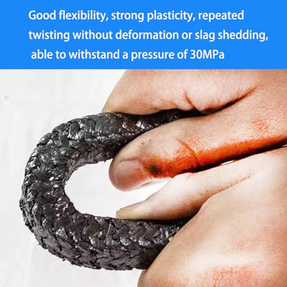 Flexible Graphite Braided Compression Packing ，for Pump Valve or Mechanical Seal 1/2" x1/2",10 feet - size: 1/2" ,10 feet