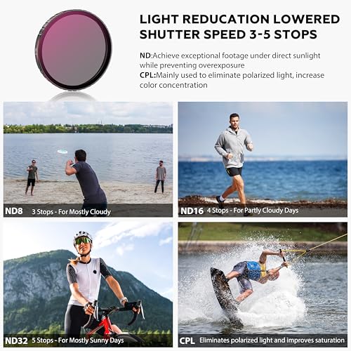 ND/CPL Filter for DJI Osmo Action 6 Accessories,ND8/ND16/ND32/CPL HD/Multi-Layer Coated Optical Lens,Protective Lens