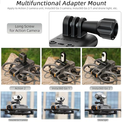 Extension Mount Adapter+ Led Light Kit for DJI Avata 2, Drone Search Light Strobe Light+Camera Mount Bracket for DJI Avata 2 - color: Stand Kit