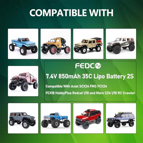 7.4V 2S 35C 850mAh LiPo Battery with USB Charger for 1/24 RC Car - size: 850mah 7.4V