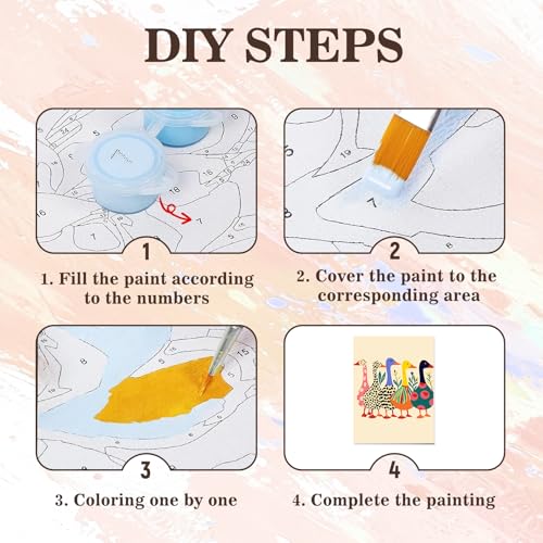 Duck Paint by Numbers Kit for Adults Beginner & Kids with Frame 8x12inch - color: Ducks(Framed), size: 8x12inch