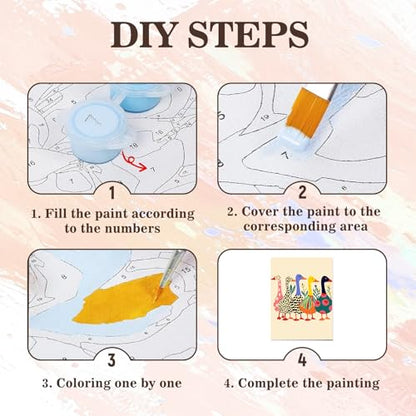 Duck Paint by Numbers Kit for Adults Beginner & Kids with Frame 8x12inch - color: Ducks(Framed), size: 8x12inch