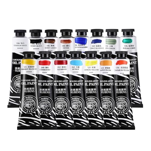 rubens Oil Paint Set 2oz 15 Colors Caroline Oil Paint for Canvas(Series C) - color: 15 Colors-C