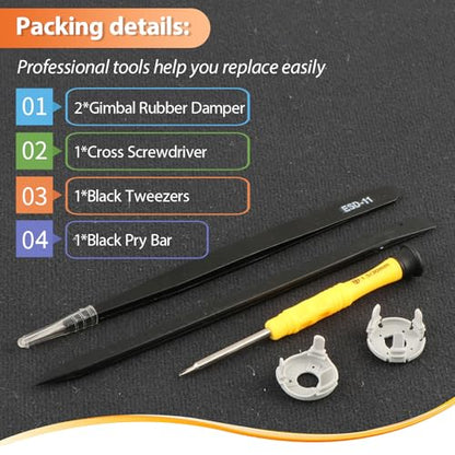 for DJI Mini 4 Pro Gimbal Shock Absorption Rubber Replacement for DJI Mini 4 Pro Damper Rubber Gimbal Camera Shock Absorber Drones Accessories Parts with Tools(Left and Right)