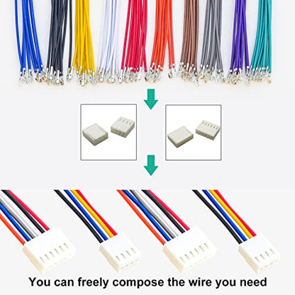 Compatible with Molex Wire-to-Board Connectors, KK 254 Connectors 2.54mm Pitch with 22AWG Premium Pre-Crimped Wire, KK 254 2.54mm 2P 3P 4P 5P 6P Housing (TC-MX-KK254-2510-2.54mm) - size: 2.5mm-KK-254