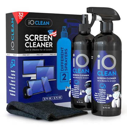 Screen Cleaner Spray (16oz+16oz) – Cleaning Kit for LCD LED OLED TV - size: 32 Fl Oz (Pack of 2)