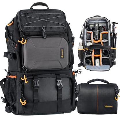TARION 2 Bags in 1 Professional Extra Large Camera Backpack 27L PB01 - style: Pb-01 (27 Liters)