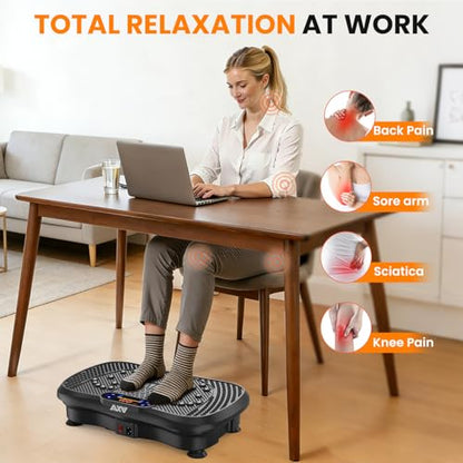 AXV Vibration Plate Exercise Machine Fitness Platform Body Vibrating Board - color: SLIM.BLACK