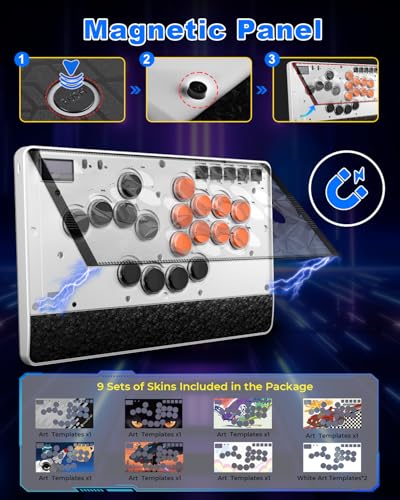 Haute42 Leverless Controller Arcade Stick: Haute42 C-AT White Leverless Arcade Stick Street Fight for PC/PS3/PS4/Switch Game,Arcade Controller with Cable Security Clasp & TURBO Support Hot Swap & SOCD