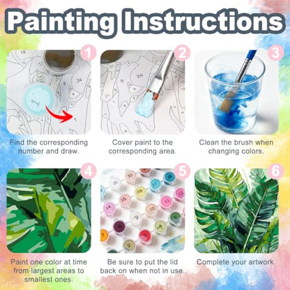 Kalonyth Plants Framed Paint by Numbers Kit for Adults Beginner 8x12 inch - color: Frame-OP-US13