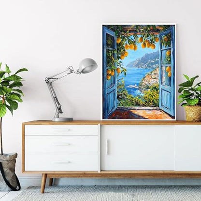 HITO Paint by Numbers Kit for Adults Seaside Scenery 16x20 Inch Frameless - color: Seaside Scenery