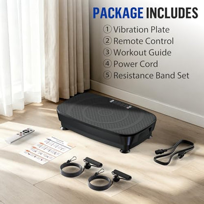 Vibration Plate for Lymphatic Drainage, Vibration Plate Exercise Machine with Workout Guide, 400Lbs Capacity Shake Plate, Whole Body Workout Vibrating Platform for Toning, Weight Loss