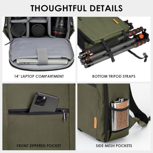 TARION Camera Backpack for Photographers Compact 12L Green TB-S - color: Green, size: Small