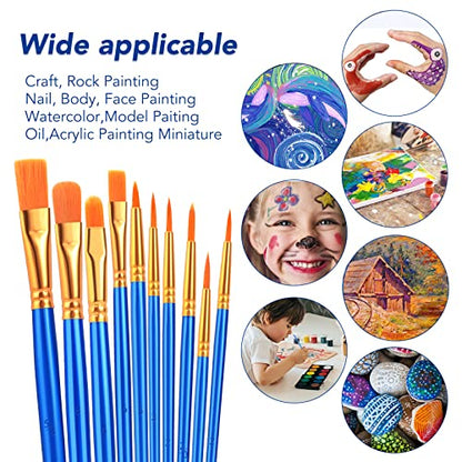 ESRICH 80PCS Paint Brushes, Paint Brush for Acrylic Painting - color: Blue, size: 80