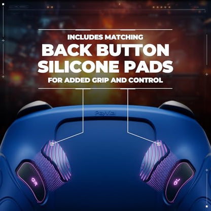PlayVital for Nintendo Switch 2 Pro Controller Silicone Cover – Samurai Edition Protective Skin Case for Switch 2 Pro Controller with Back Button Caps & Thumb Grips & Stickers, Shockproof - Blue - color: Blue