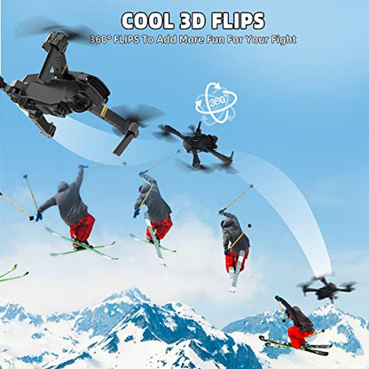 Drones with Camera for Adults 1080P Mini Drone with Camera Foldable Drones for Adults RC Quadcopter, Altitude Hold, One Key Take Off, 3D Flip, 3 Batteries