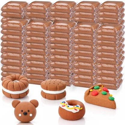 Air Dry Clay Bulk, Modeling Clay for Kids, 100 Pcs, Brown - color: Brown