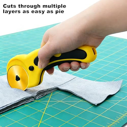 60mm Titanium Rotary Cutter Blades 10 Pack Replacement Rotary Blades for Arts Crafts Quilting Scrapbooking Sewing I Enhanced Sharpness - size: 60mm