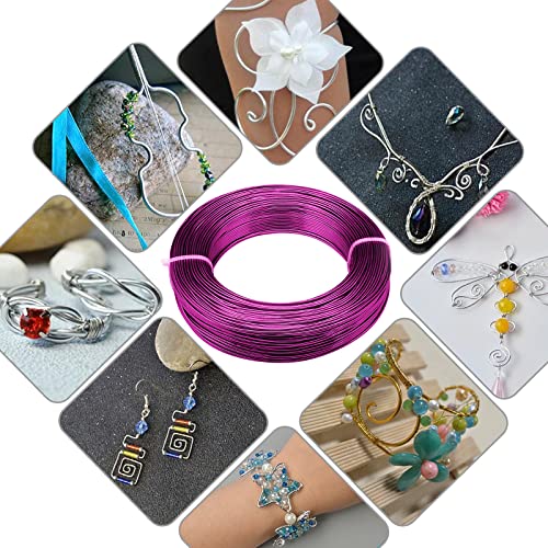 2MM Aluminum Wire - 100 Feet, 12 Gauge, Bendable Anodized Metal for Sculpting, Jewelry Making, Armature Making, Wire Weaving & Wrapping, Crafting - size: 2mm, style: Purple
