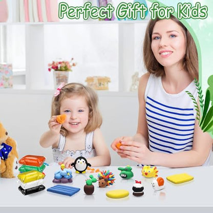 Winnerwhy 144 Pcs Total 76oz Air Dry Clay Soft Non-Toxic, Multicolor - color: Multicolor