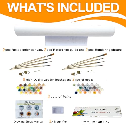 JULOUYN 2 Pack Mushrooms Paint by Numbers Kit for Adults,16x20 in - color: Mushroom