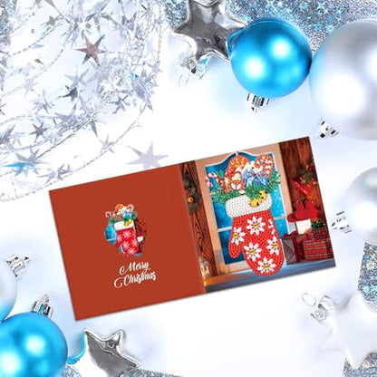Diamond Painting Greeting Cards, 5D Rhinestone Art Greeting Card for Holidays Festival Craft Gift Your Girlfriend Birthday Card Christmas Cards (DP058) - color: DP058