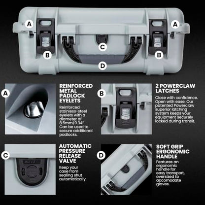 NANUK 930 Hard Case with Customizable Cubed Foam, Waterproof, Carry On - color: Silver, style: Cubed Foam
