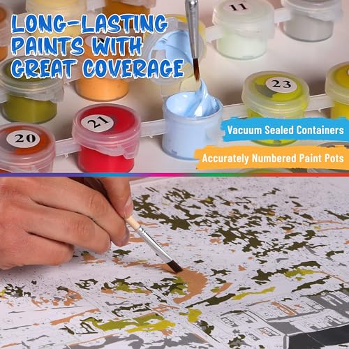 Ledgebay Paint by Numbers Kit for Adults, 16x20 Unframed Canvas - color: Away From It All, size: 16" x 20" Unframed
