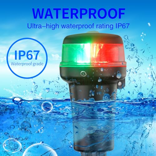 Pactrade Marine Navigation Lights for Boats LED - Red/Green Battery Powered Nav Lights for Boats - Surface Mounts (Flat), Fixed Base, 3-Mode Operation - 1NM Waterproof - style: Surface Mounts (Flat), Fixed Base