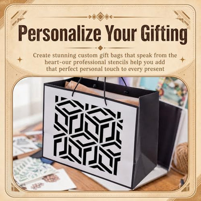 Marspark 72 Pcs 3 in Geometric Small Stencils for Painting Crafts Reusable