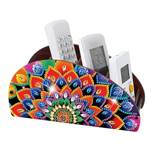 JISHSHAY Diamond Painting Remote Control Holder Mandala Diamond Art Remote Holder Flower Gem Art Organizer Box Gem Painting Organizer Case Embroidery Storage Case Mosaic Kits for Adults Storage Box - color: Mandala