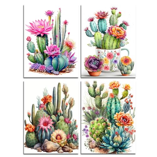 Lanzeyo Diamond Art Kits for Adults 4 Pack Succulent Diamond Painting Kits - color: 04 Succulent