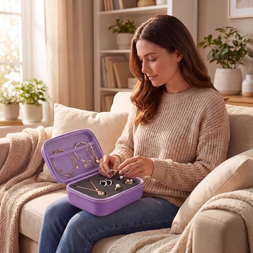 Relaxweex Hard Case with Foam, 11 X 7.8 X 4.3 Inch, Purple - color: Purple, size: 11 x 7.8 x 4.3 Inch