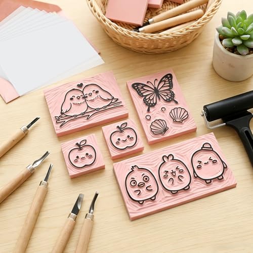 LINSIRON Linocut Kit for Printmaking, Linocut Tools Block Printing - size: Kit-12Pack