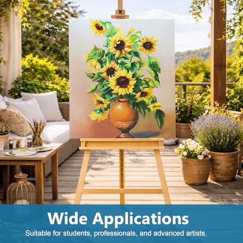 Adjustable Beechwood A-Frame Studio Easel with Storage Tray, Natural - style: A Frame Easel Natural