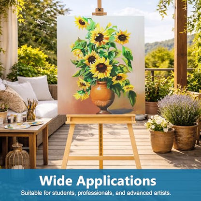 Adjustable Beechwood A-Frame Studio Easel with Storage Tray, Natural - style: A Frame Easel Natural