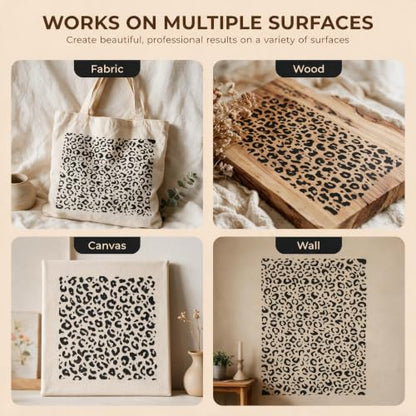 TIAMECH A4 Reusable Leopard Cheetah Spots Stencil for Painting - style: Leopard Cheetah Spots