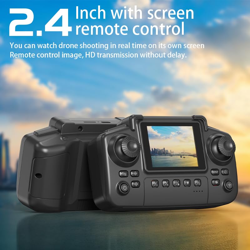 E88 Nova 2.4Inch Screen Remote Control Drone with 5G HD Real-Time Transmission, Foldable Quadcopter with 360° Roll, Barometric Altitude Hold, Dual Camera Switching, Trajectory Flight, Long Battery Life, Ideal for Beginners and Adults
