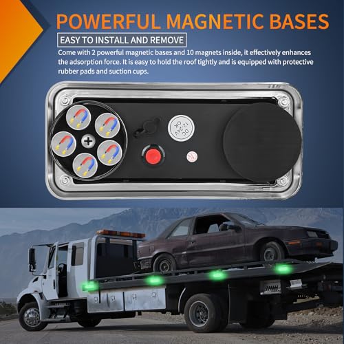 Nilight 2PCS 42LED Green Magnetic Strobe Lights Surface Mount Waterproof - color: 42LED Green
