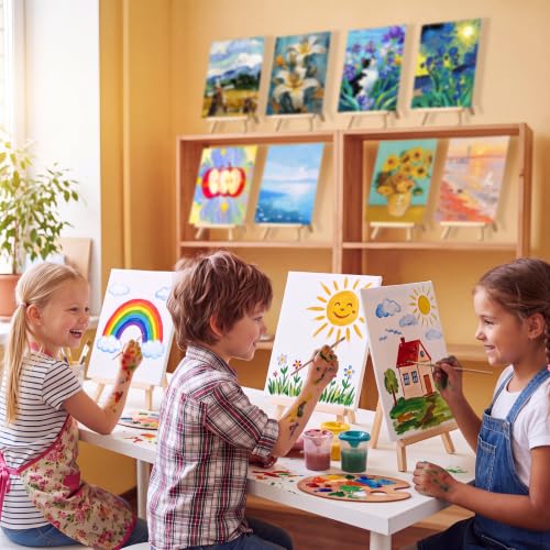 Maitys 24 Pack Painting Kits 18 Canvas Boards with 6 Wooden Easel 3 Size