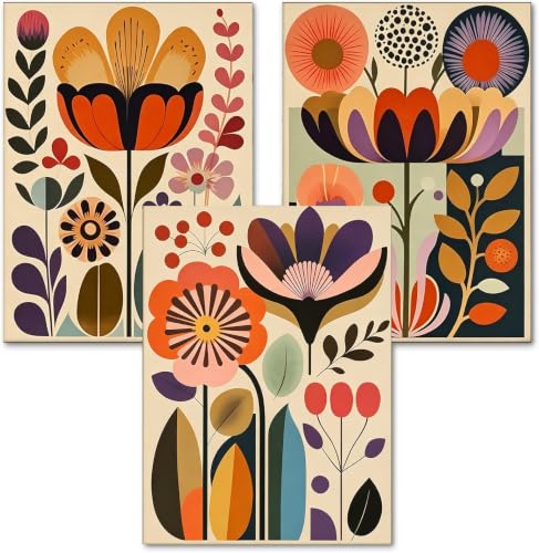 3 Pack Cute Flower Paint by Numbers Kit for Adults Beginner (Without Frame) - color: YH05004