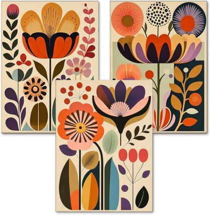 3 Pack Cute Flower Paint by Numbers Kit for Adults Beginner (Without Frame) - color: YH05004