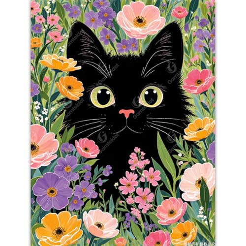 Gamteldot Black Cat Diamond Art Kits for Adults Beginners,Diamond Painting - color: Black Cat