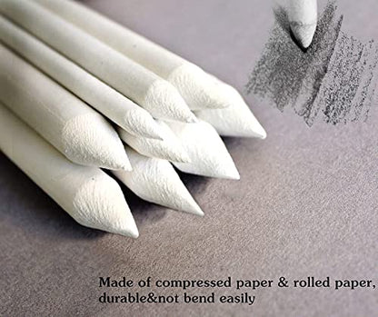 N NOROCME 10 PCS Blending Stumps,Sponge Pens and Sandpaper Pencil Sharpener - size: 10 count