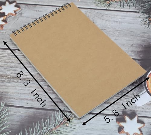 5 Pcs A5 Sketchbook, Top Bound Spiral Sketch Pads, 30 Sheets (60 Pages) 120 GSM Thicken Paper, for Art Painting and Drawing (A5)